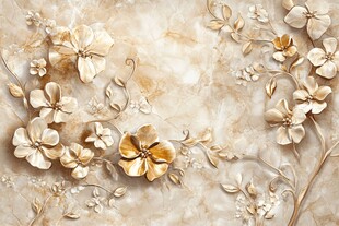 立体花卉大理石纹理背景