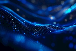 蓝色动感数据波浪背景图