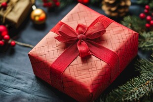 红色精美圣诞礼品盒