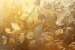 金色叶脉纹理装饰图案