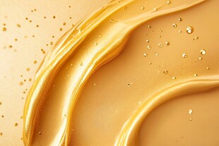 金色丝滑膏体质感画面
