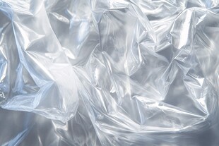 褶皱透明塑料袋特写