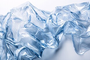 褶皱透明塑料片的质感呈现