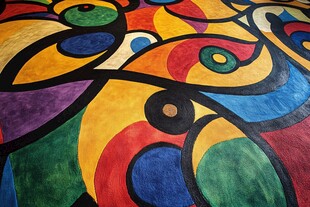 多彩抽象几何图案艺术画