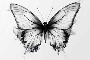 水墨风格蝴蝶插画