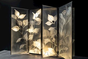 玻璃叶纹屏风精致艺术范
