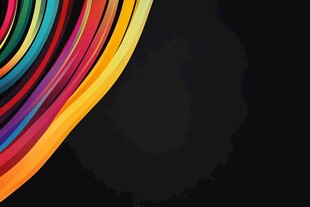 彩色曲线装饰黑色背景