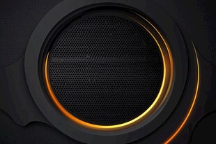 黑色背景中的金色环形图案