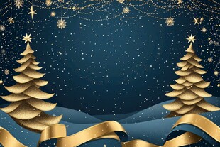 金色圣诞夜背景图