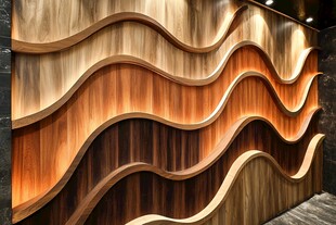波浪形木质艺术墙面设计