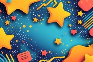 梦幻星空卡通背景图案