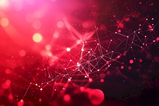 梦幻红色科技粒子背景图