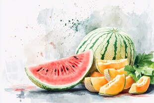 水彩绘瓜果 清新水果组图