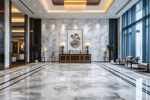 豪华大气的大理石酒店大堂