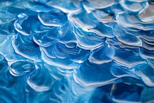 蓝色梦幻鱼鳞纹理特写