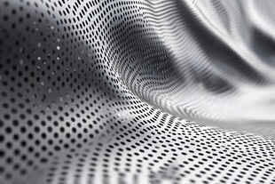 波浪形穿孔金属纹理特写