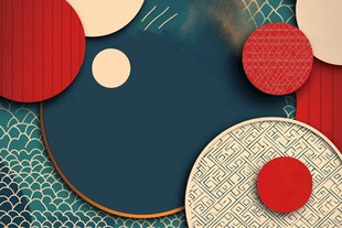 中式几何元素创意背景图