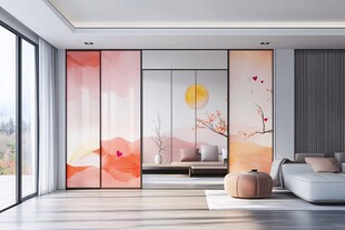 新中式客厅艺术屏风设计