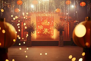 喜庆中式新春布置场景