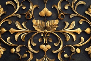 精美金色雕花装饰图案