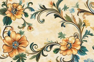 复古花卉纹样装饰图案