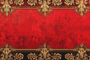 红色复古金纹背景图