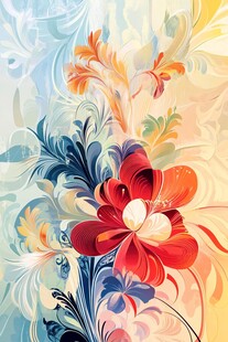 梦幻花卉图案背景设计