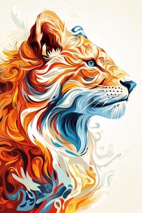 绚丽抽象风老虎头像