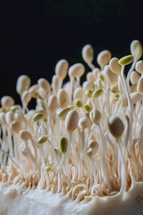 鲜嫩豆芽微观特写