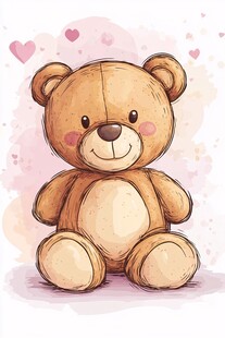 可爱小熊插画 温馨氛围