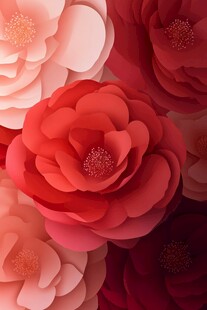 缤纷立体纸艺花卉特写