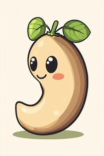 可爱卡通腰果形象