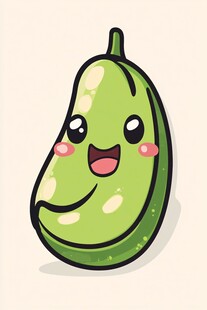 可爱卡通牛油果萌趣形象