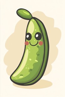 可爱笑脸青豆卡通形象