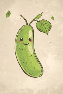 可爱卡通黄瓜插画