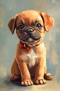 可爱萌宠小狗插画