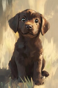 可爱棕小狗的治愈瞬间