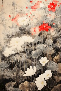 水墨荷花图 雅致中国画境