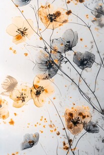 水墨花卉艺术图案