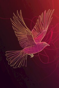 飞翔的绚丽线条艺术鸟