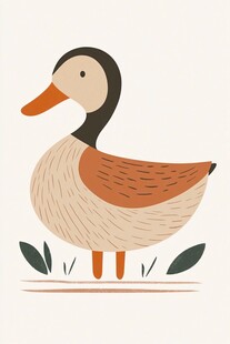 可爱卡通鸭子插画