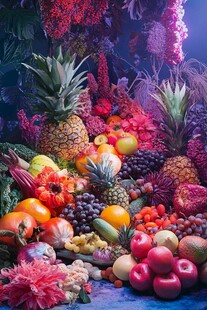 缤纷多彩的水果花卉盛宴