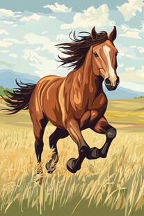 骏马在草原上奔腾