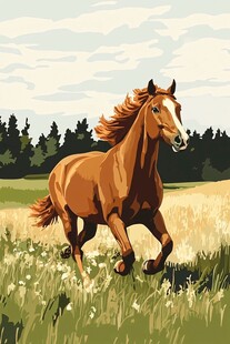 草原上奔腾的骏马