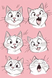 可爱猫咪多样表情集合
