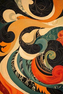 抽象动感色彩漩涡图案