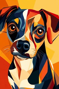 几何风萌犬头像