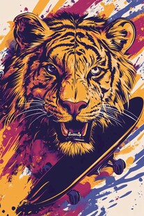 猛虎与滑板的潮流碰撞