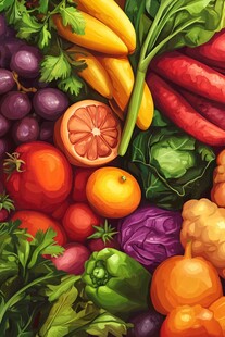 缤纷多彩的新鲜蔬果集合