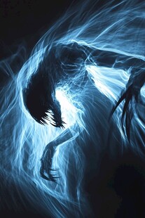 幽灵般的蓝色神秘光影形象